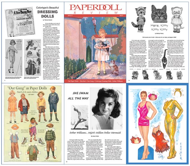 2017--CAT PDs,ESTHER WILLIAMS,OUR GANG,etc Paperdoll Review Magazine Issue #67 
