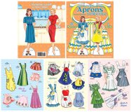 (image for) Aprons Paper Dolls - Vintage Aprons & Retro Hostess Tips