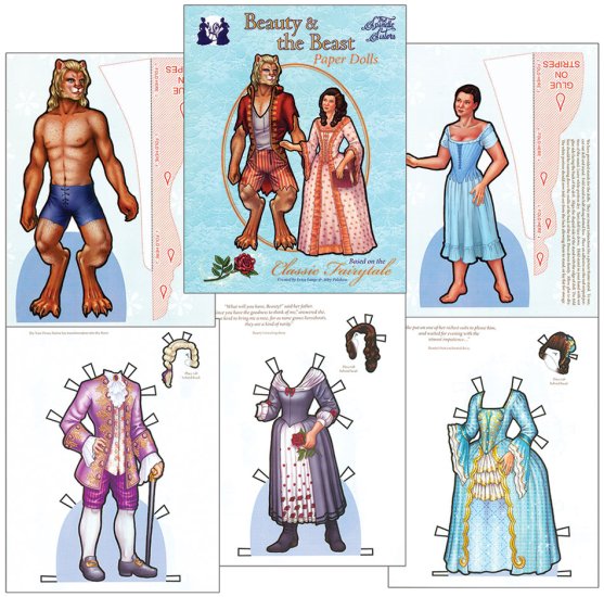 Beauty & the Beast Paper dolls by the Spindle Sisters - Click Image to Close