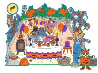 (image for) Belladonna Badger's Halloween Party Play Set by Alina Kolluri