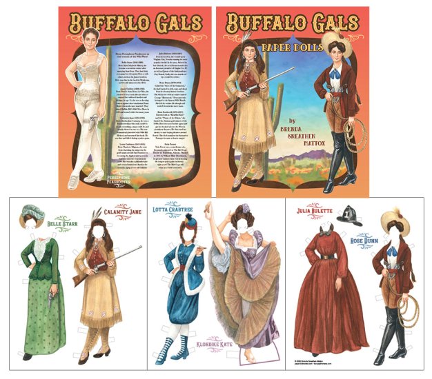 Modal Additional Images for Buffalo Gals Paper Dolls by Brenda Mattox