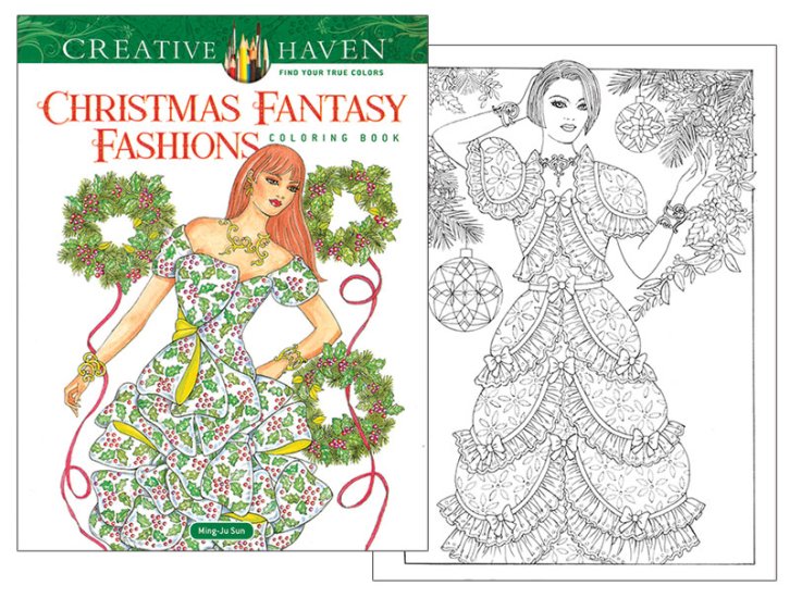 Christmas Fantasy Fashions Coloring Book - Click Image to Close
