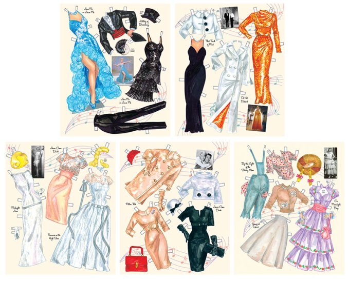Doris Day Paper Dolls featuring 24 Fashions from Her Films - Click Image to Close