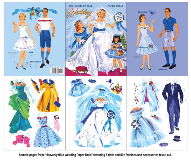 Heavenly Blue Wedding Paper Dolls