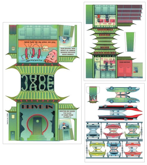 (image for) Jade Drive-In Paper Toy by Kwei-lin Lum - Click Image to Close