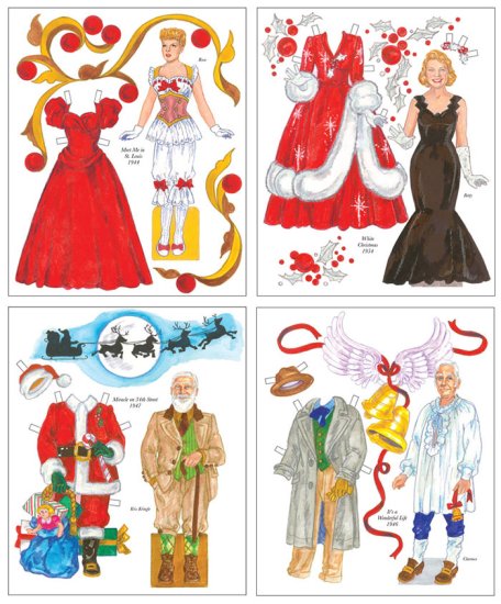 Classic Holiday Films! *NEW!* MERRY MOVIE CHRISTMAS Paper Dolls and Pop Trivia 