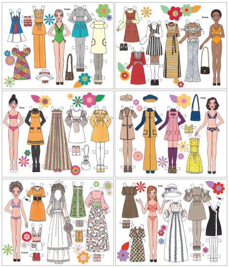 Modal Additional Images for Mod Dollies Paper Dolls - 41 Retro Outfits - by Alina Kolluri