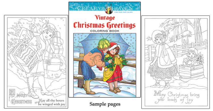 Vintage Christmas Greetings Coloring Book - Click Image to Close
