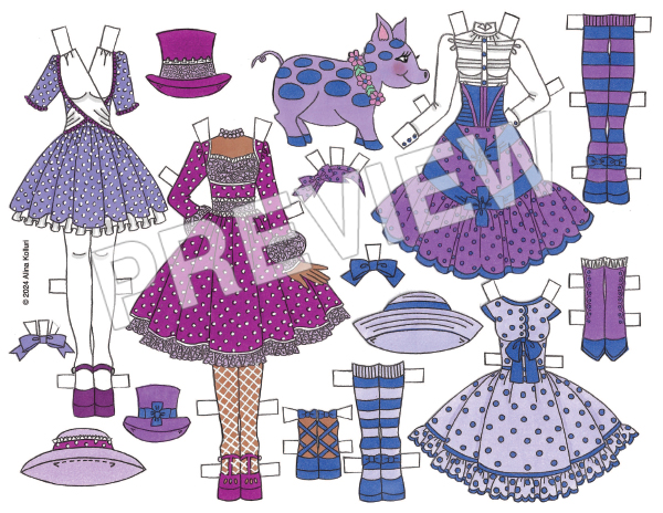Perfectly Purple Paper Dolls by Alina Kolluri