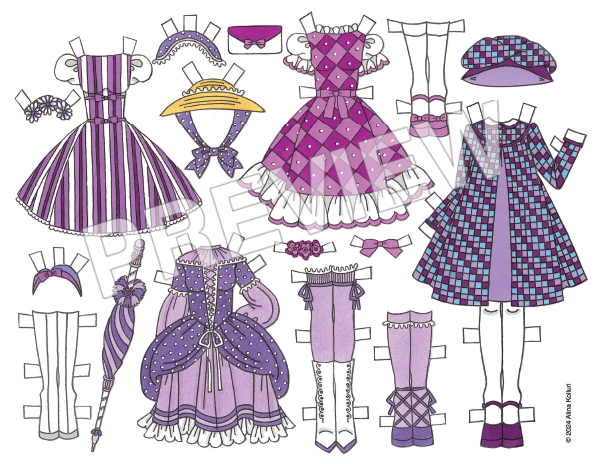 Perfectly Purple Paper Dolls by Alina Kolluri