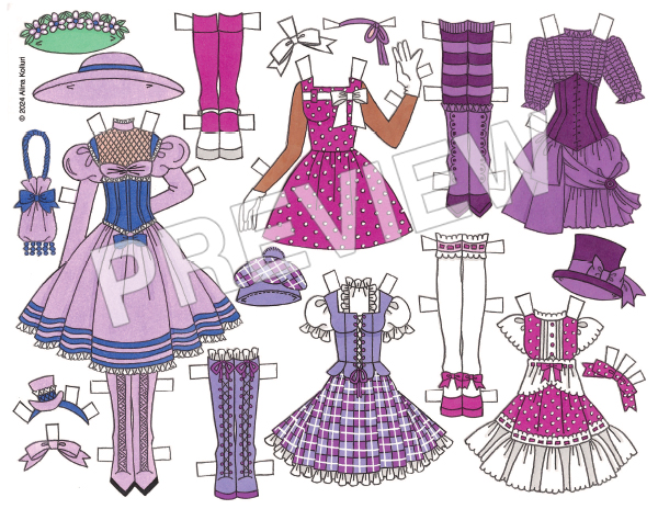 Modal Additional Images for Perfectly Purple Paper Dolls by Alina Kolluri