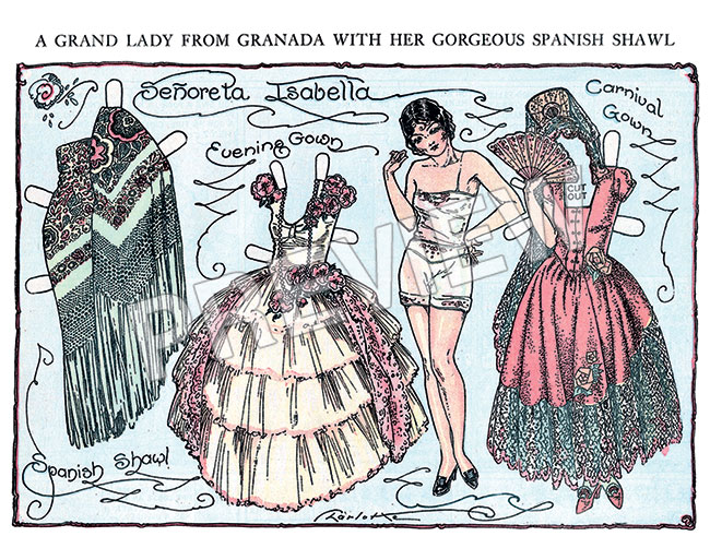 (image for) Señorita Isabella - Newspaper Paper Doll by Charlotte Ware